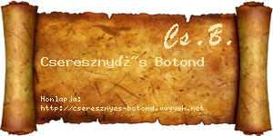 Cseresznyés Botond névjegykártya